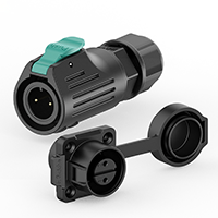 LP12 2 Pin Flange Screw Connection Type All Plastic Waterproof Connector Aviation Plug Socket