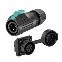 LP12 3 Pin Flange Screw Connection Type All Plastic Waterproof Connector Aviation Plug Socket