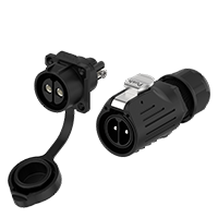LP28 Waterproof Connector 2 Pin Flange All Plastic Screw Connection Aviation Plug and Socket