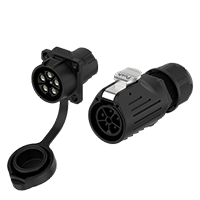 LP28 Waterproof Connector 5 Pin Flange All Plastic Screw Connection Aviation Plug and Socket